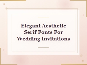 Elegant Aesthetic Serif Fonts for Beautiful Wedding Invitations